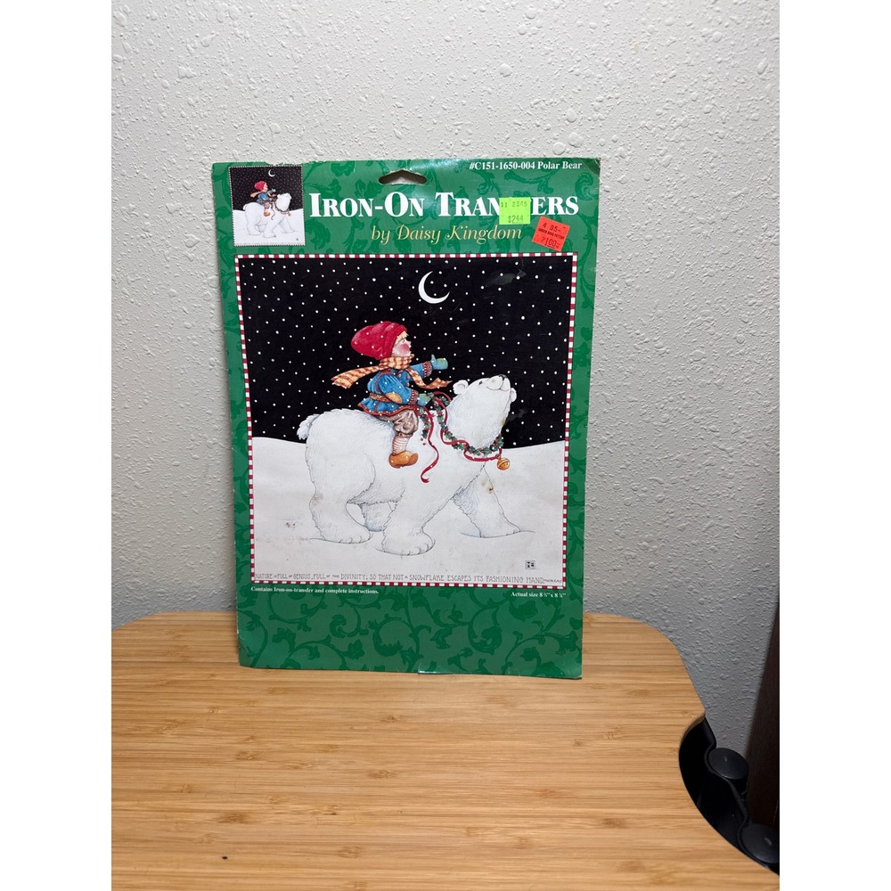 Daisy Kingdom Iron-On Transfer White Polar Bear Winter Mary Engelbreit